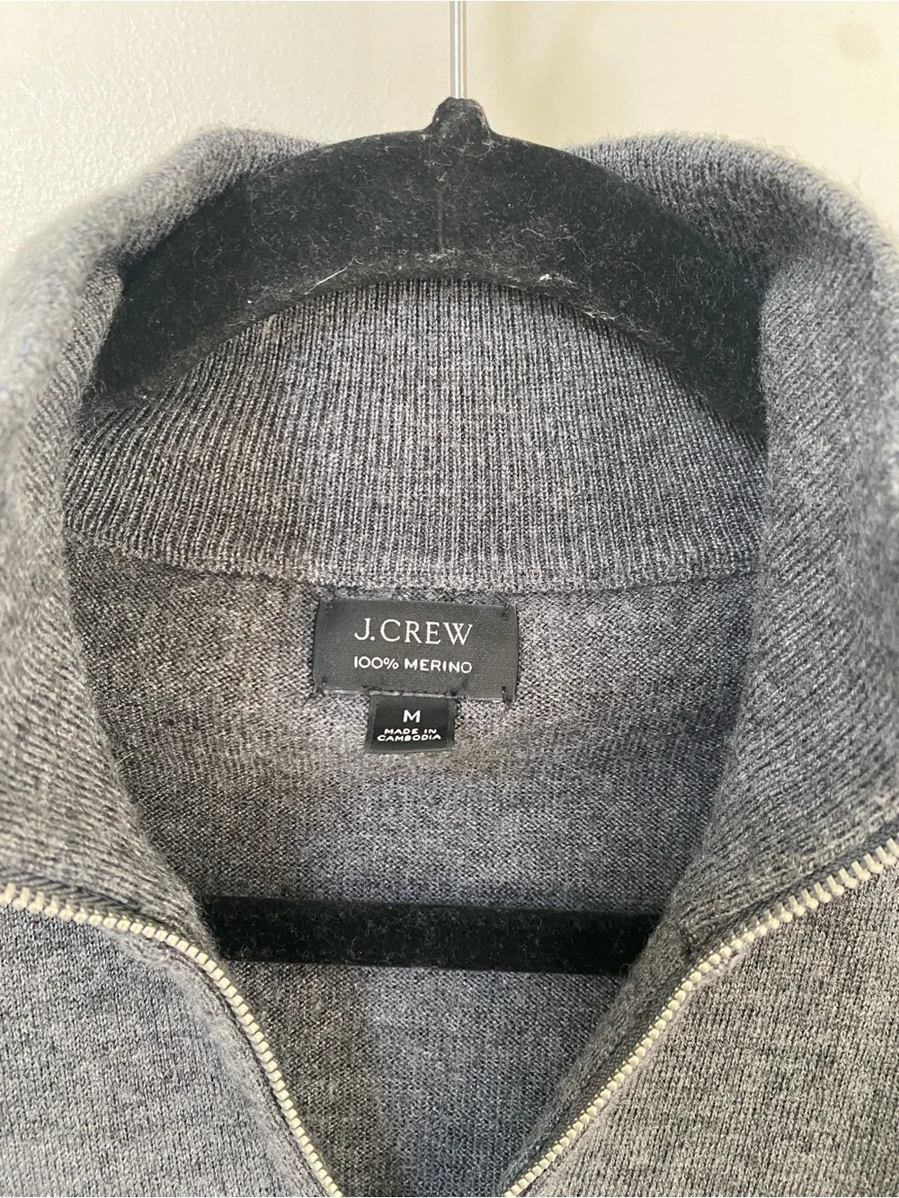 J Crew 100% Merino Wool Quarter Zip Mens Medium